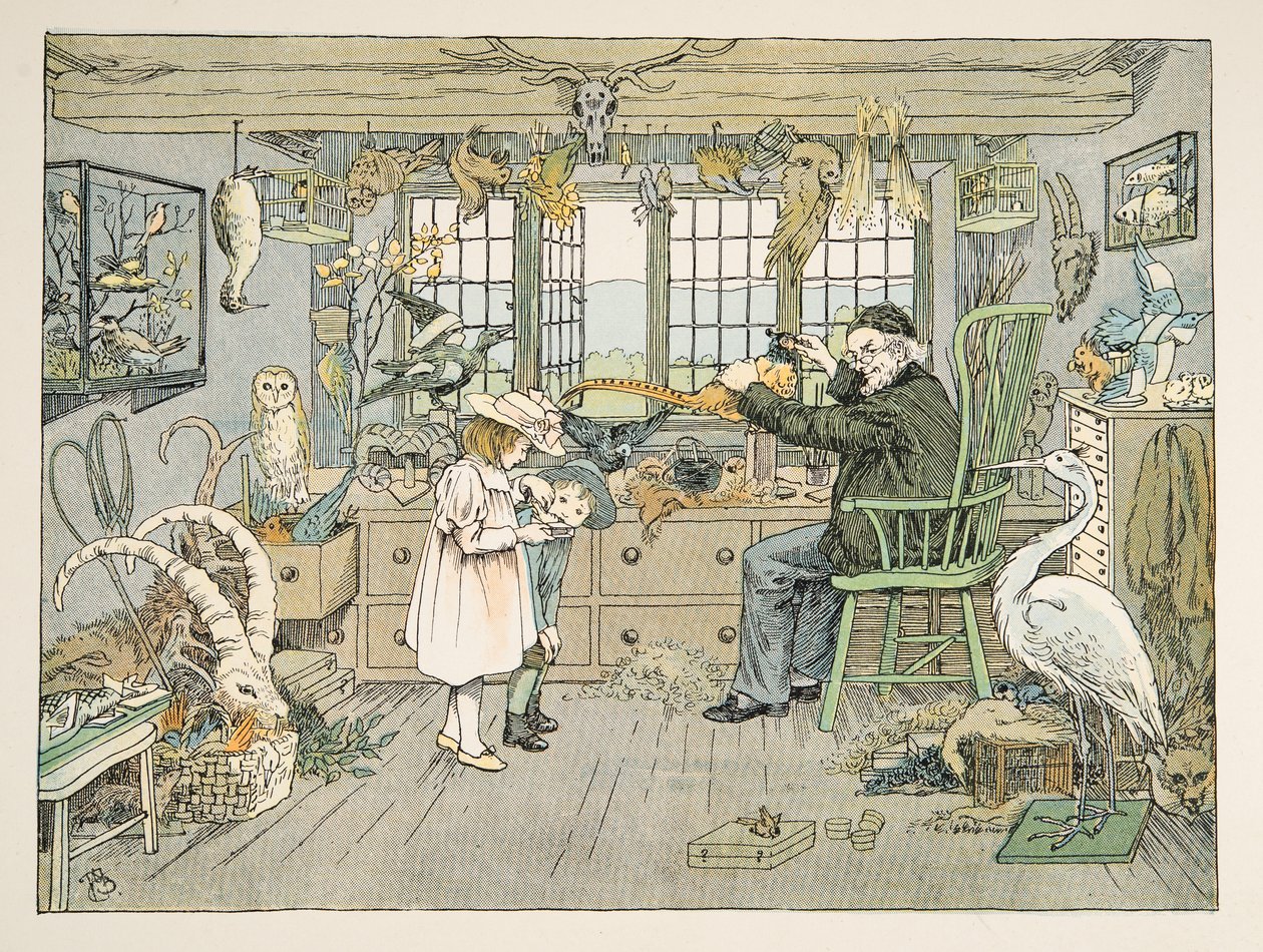 The Bird Stuffer, de Four and Twenty Toilers, pub. 1900 (litografía en color) de Francis Donkin Bedford