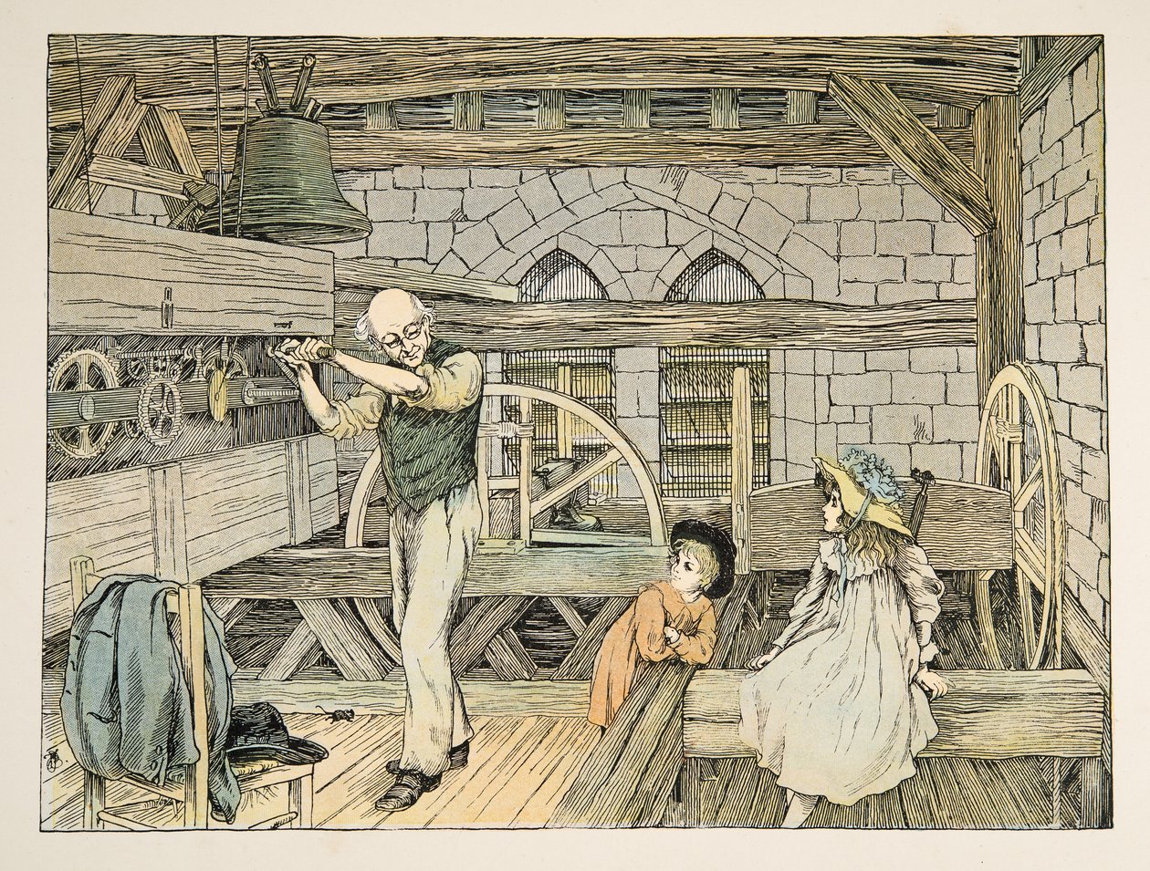 The Clockwinder, de Four and Twenty Toilers, pub. 1900 (litografía en color) de Francis Donkin Bedford