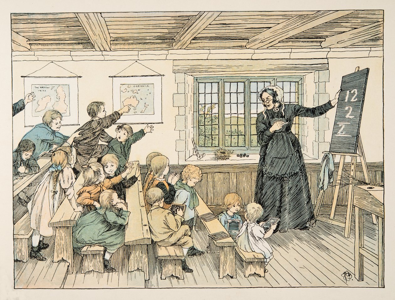 The Dame, de Four and Twenty Toilers, pub. 1900 (litografía en color) de Francis Donkin Bedford