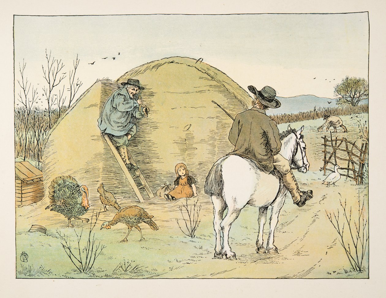El granjero, de Four and Twenty Toilers, pub. 1900 (litografía en color) de Francis Donkin Bedford