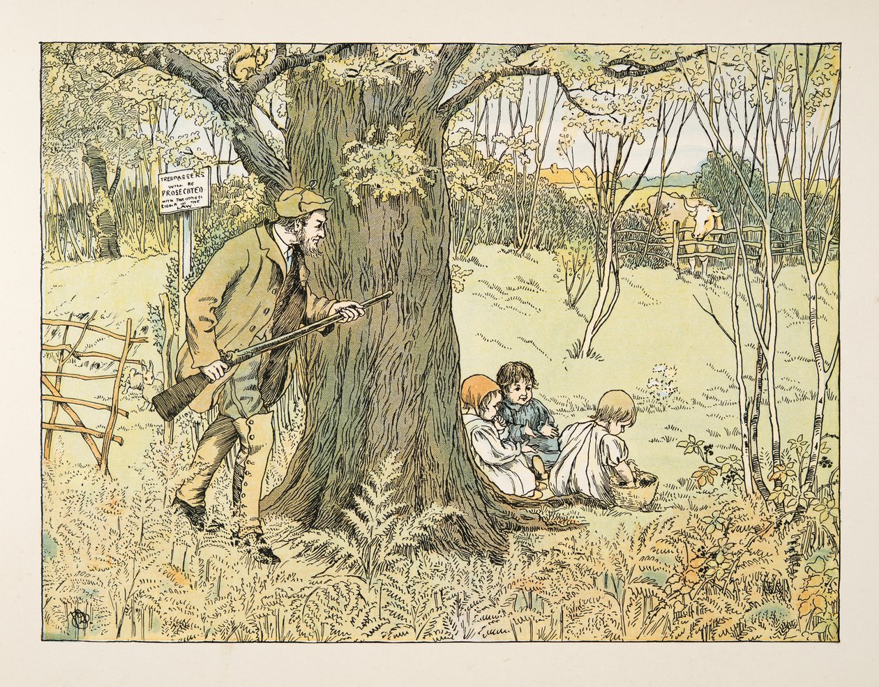 The Gamekeeper, de Four and Twenty Toilers, pub. 1900 (litografía en color) de Francis Donkin Bedford