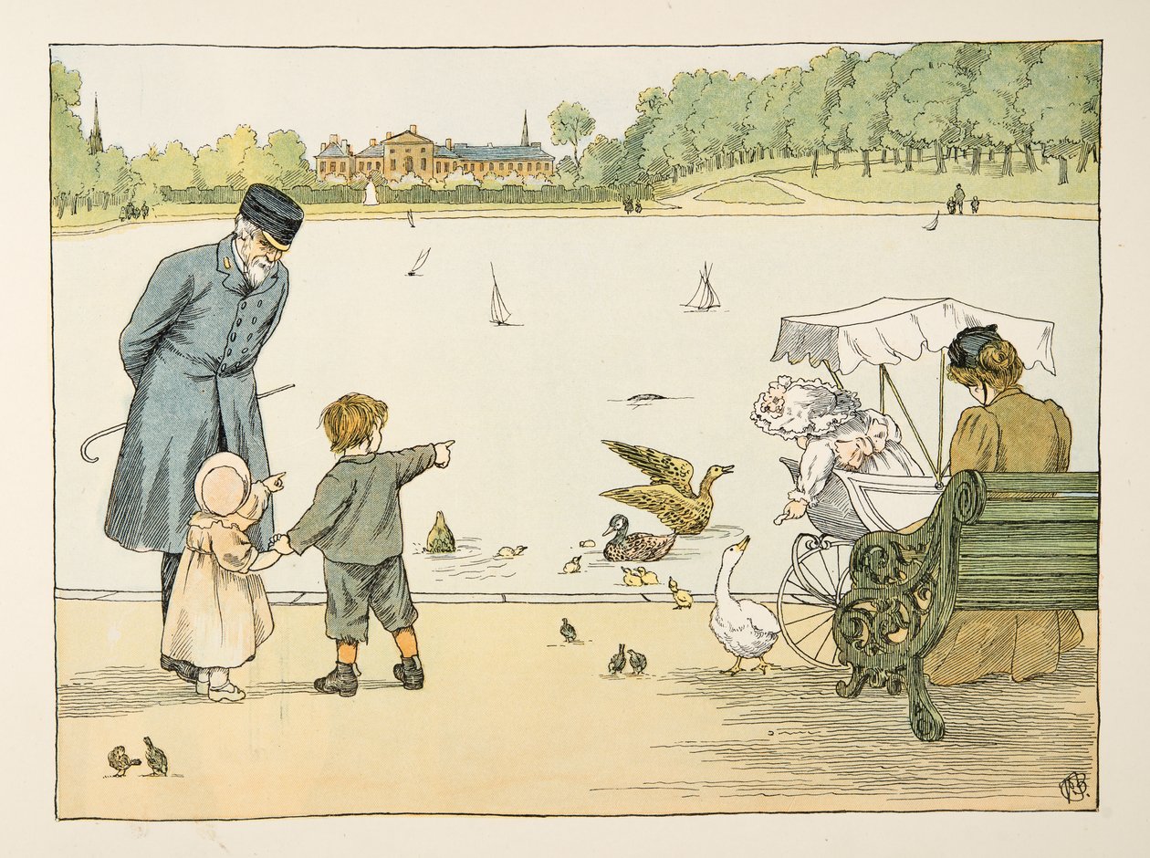 The Park Keeper, de Four and Twenty Toilers, pub. 1900 (litografía en color) de Francis Donkin Bedford