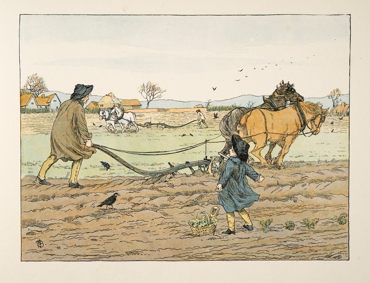 El labrador, de Four and Twenty Toilers, pub. 1900 (litografía en color) de Francis Donkin Bedford