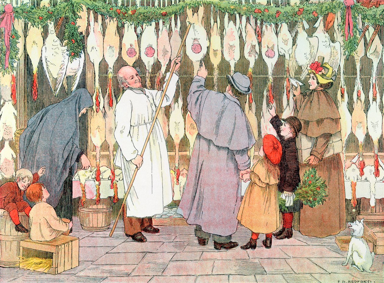 El pollero, 1899. Del libro de tiendas, 1899 de Francis Donkin Bedford