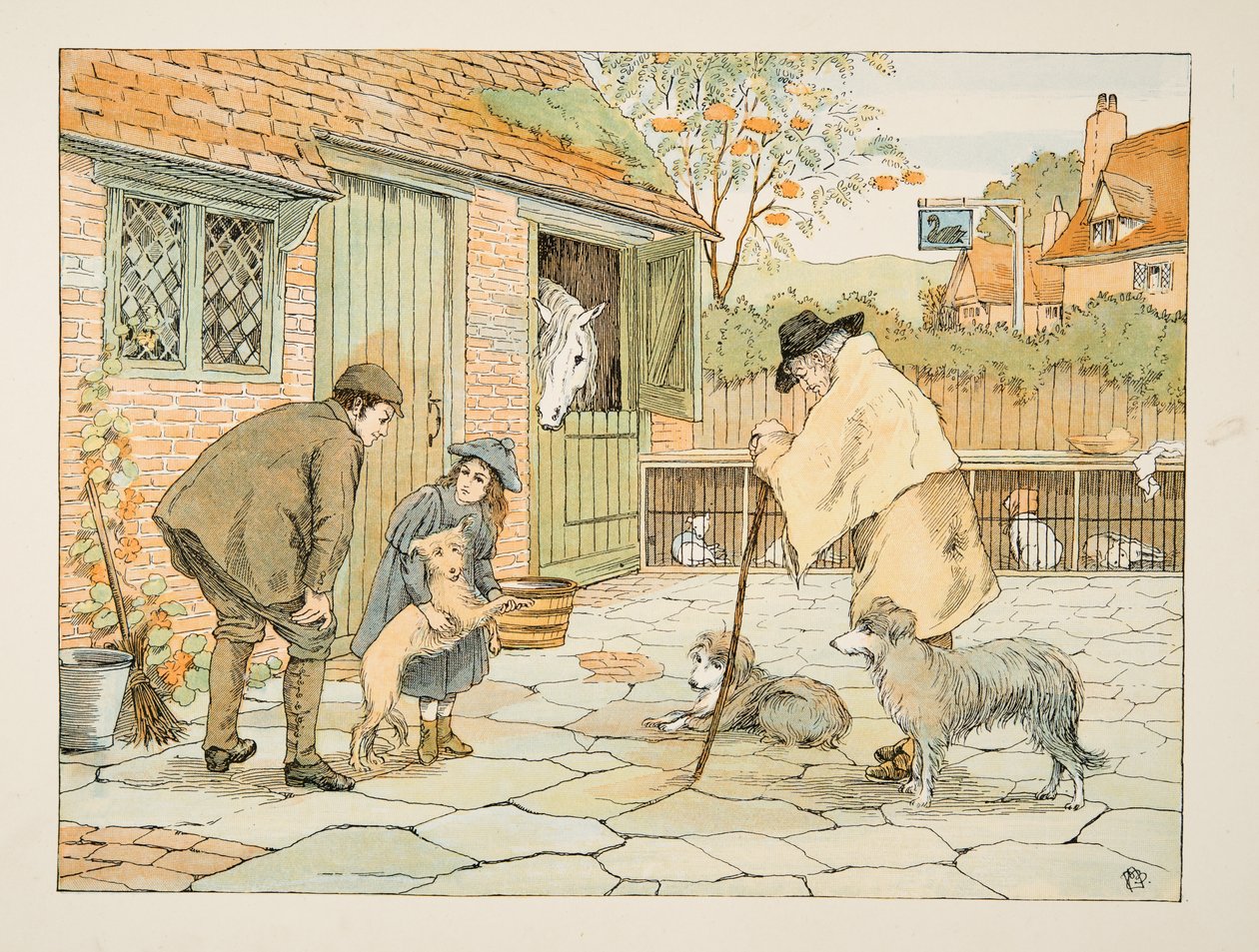 El veterinario, de Four and Twenty Toilers, pub. 1900 (litografía en color) de Francis Donkin Bedford
