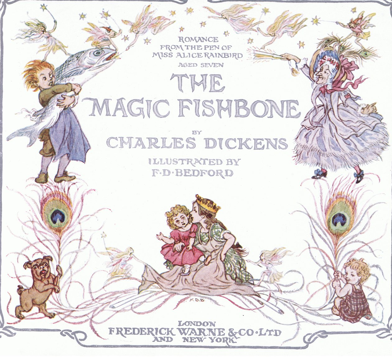 Portada de The Magic Fishbone pub.by Warne  Co, c.1940 (litografía en color) de Francis Donkin Bedford