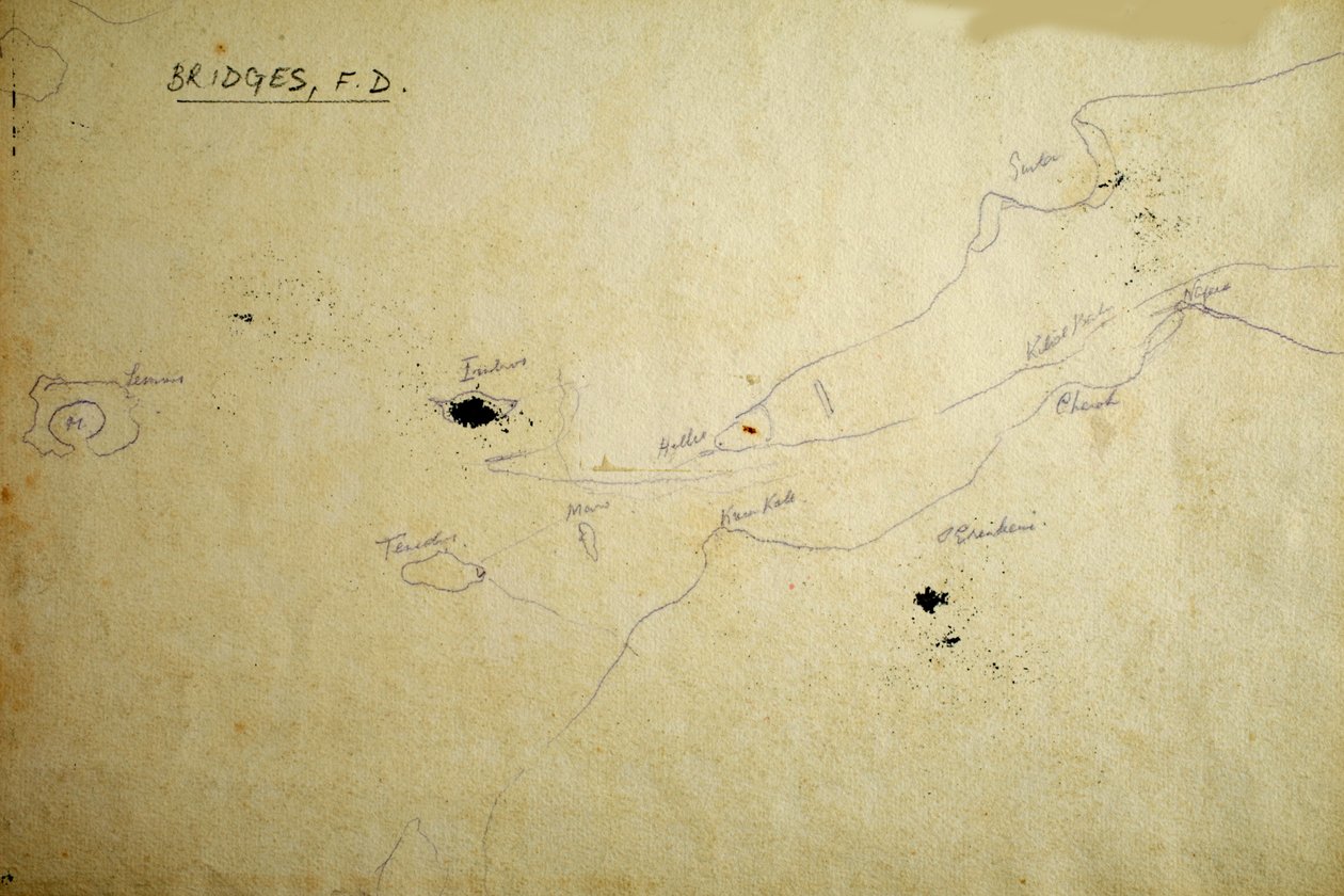 Mapa (pluma y tinta sobre papel) de Francis Doveton Bridges