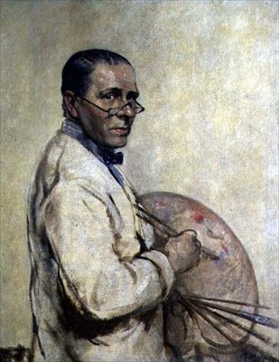 Retrato del artista Sir William Orpen (1878-1931) c.1932 (óleo sobre lienzo) de Francis Edwin Hodge