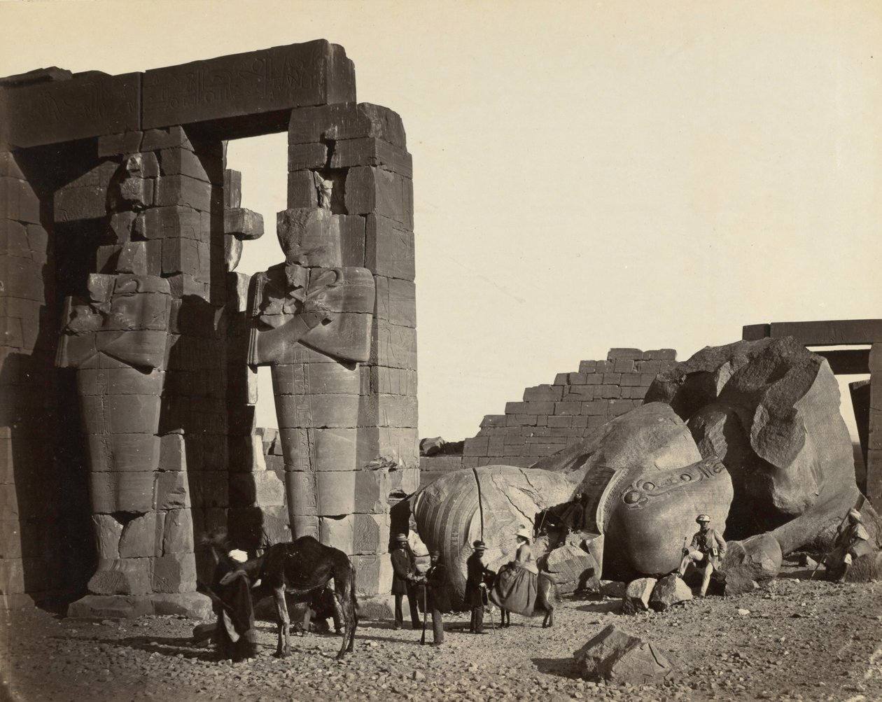 Estatua caída en el Ramesseum, Tebas, 1857 de Francis Frith