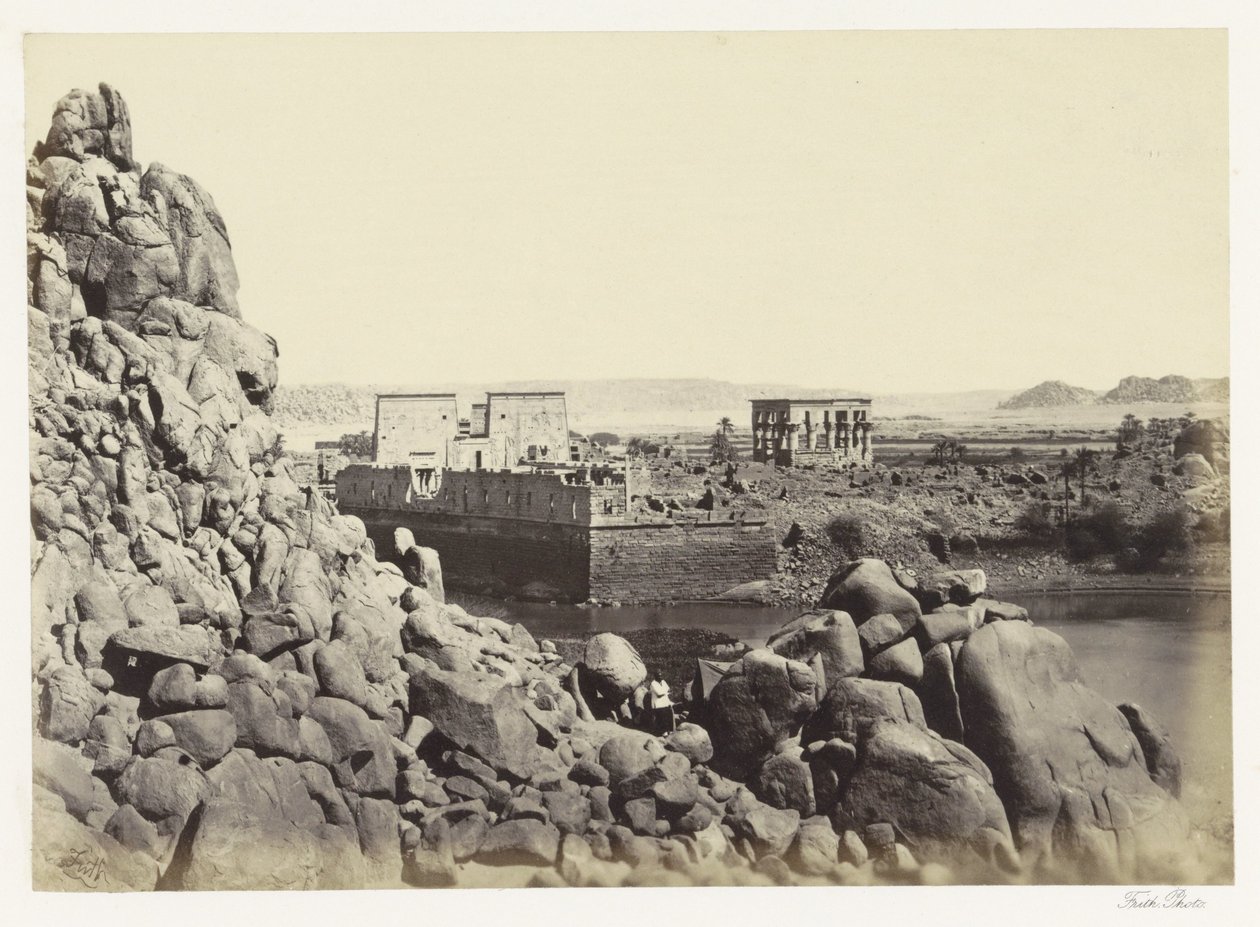 Vista del lado sur de la isla de Philae Extremo sur de la isla de Philae (título sobre el objeto) de Francis Frith