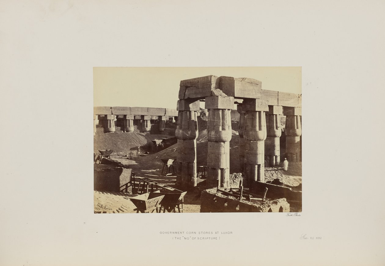 Graneros gubernamentales de Luxor, el «No» de las Escrituras de Francis Frith