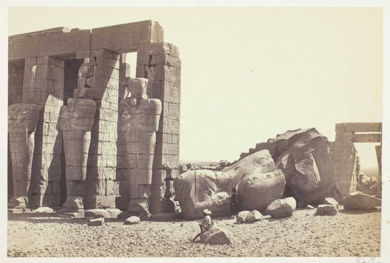 Pilares de Osiris y gran coloso caído de Francis Frith