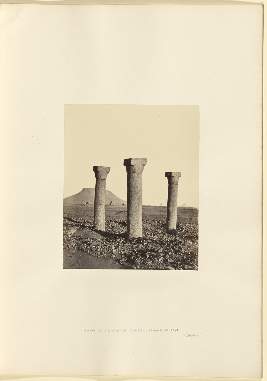 Ruinas de una iglesia cristiana, Isla de Saye, Etiopía de Francis Frith