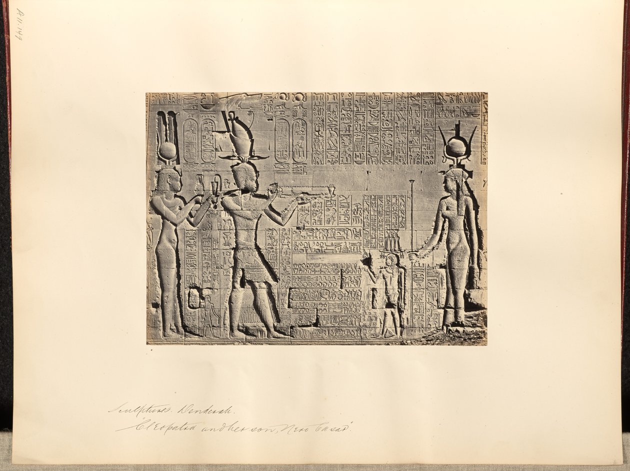 Esculturas, Denderah, "Cleopatra y su hijo, Nerón Casar" de Francis Frith