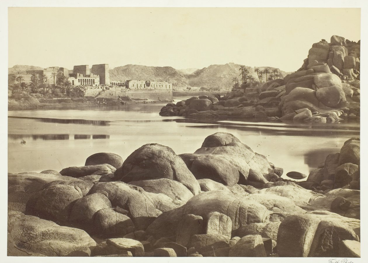 El acercamiento a Philae, c. 1857 de Francis Frith