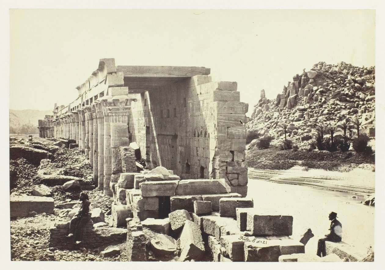 La columnata, Isla de Philæ de Francis Frith