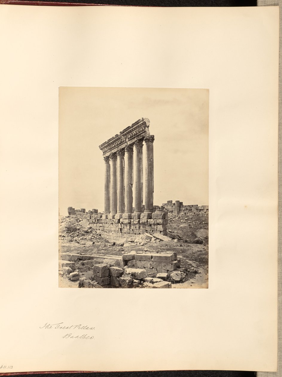 Los grandes pilares, Baalbek de Francis Frith