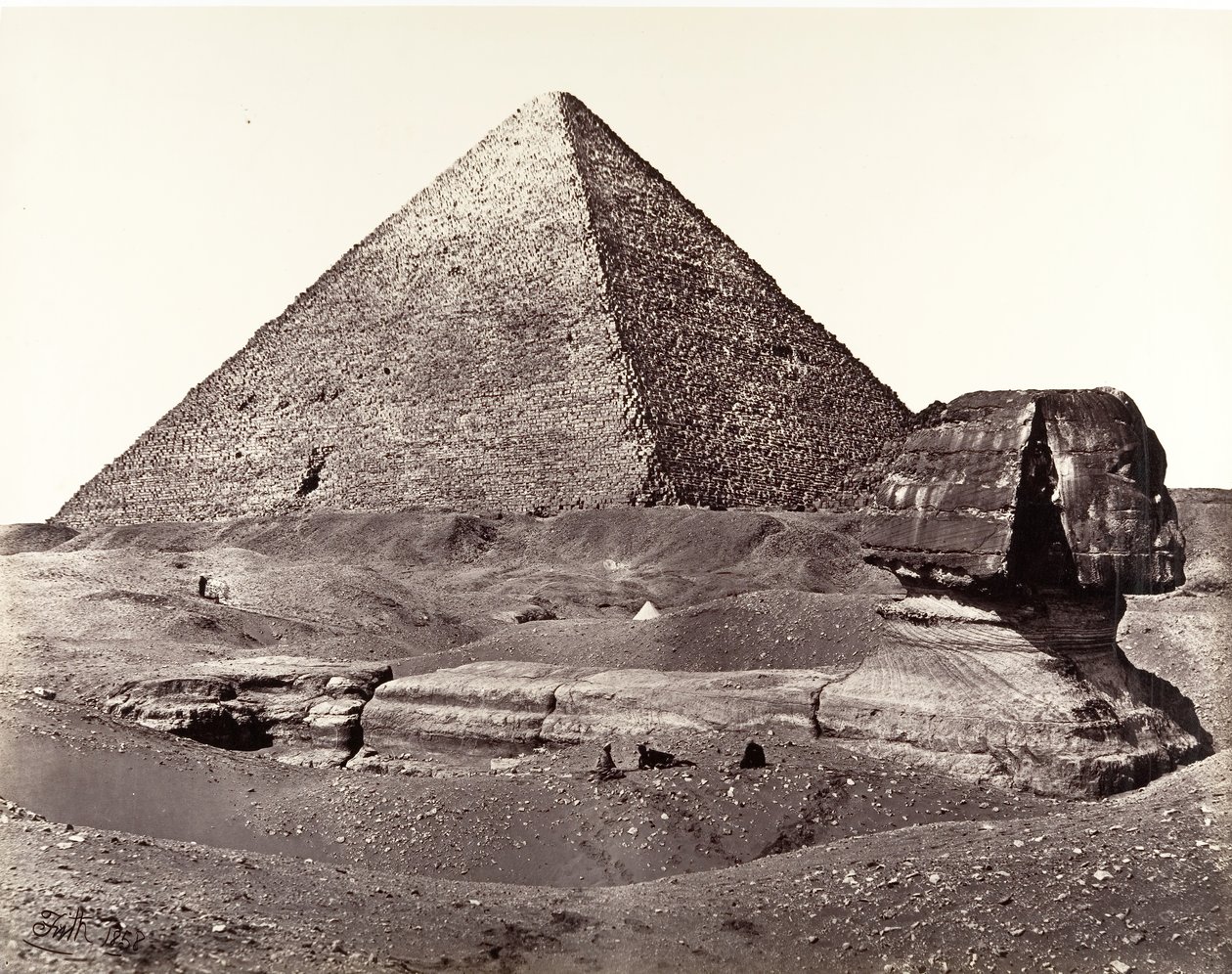 La Gran Pirámide y La Gran Esfinge, 1858 de Francis Frith