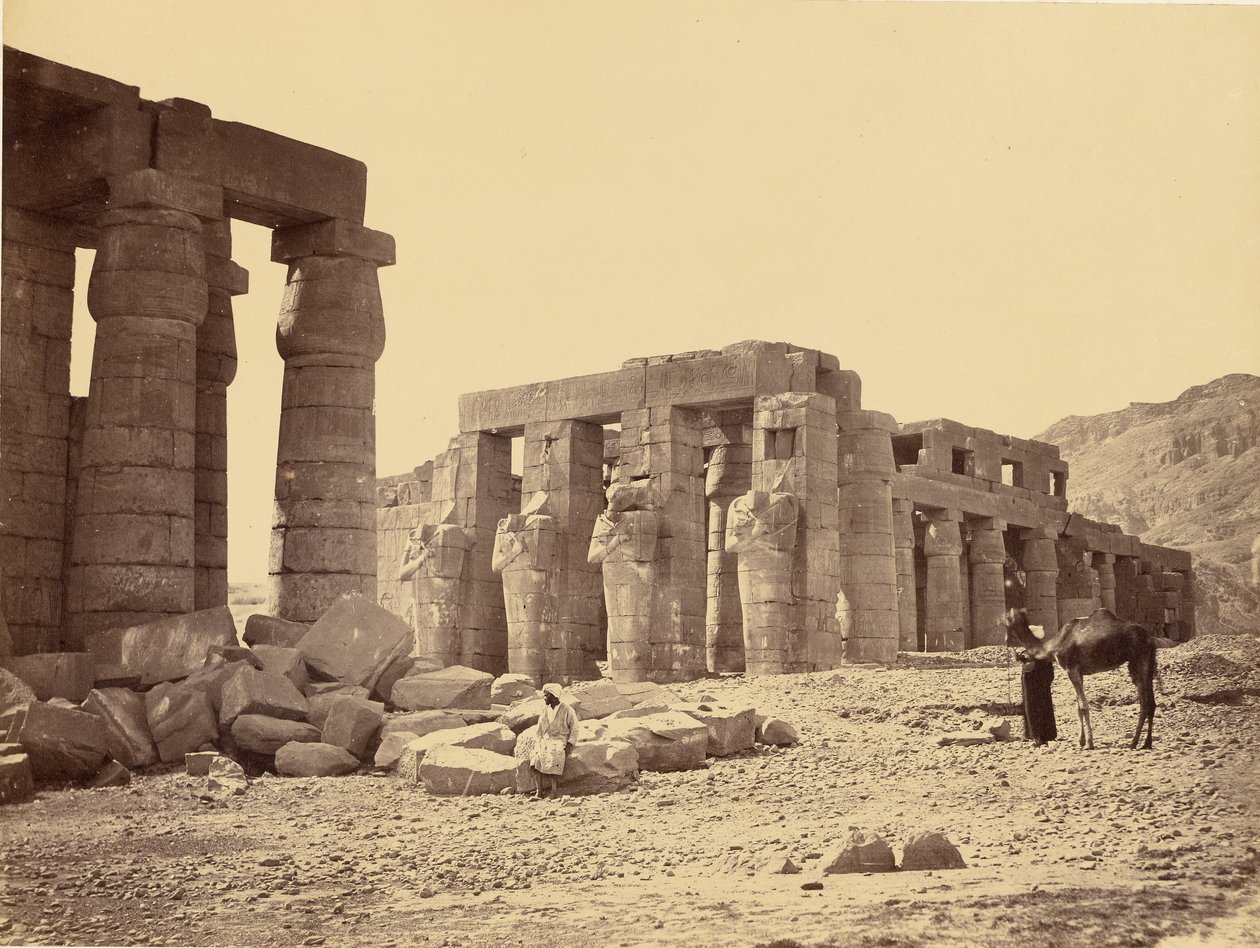 El Ramesseum de El-Kurney, Tebas, segunda vista de Francis Frith