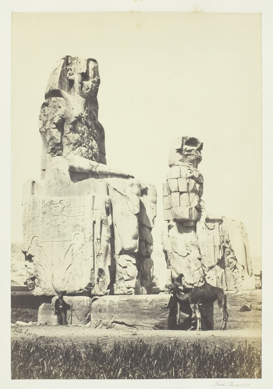 Las estatuas de Memnón, llanura de Tebas, 1857 de Francis Frith