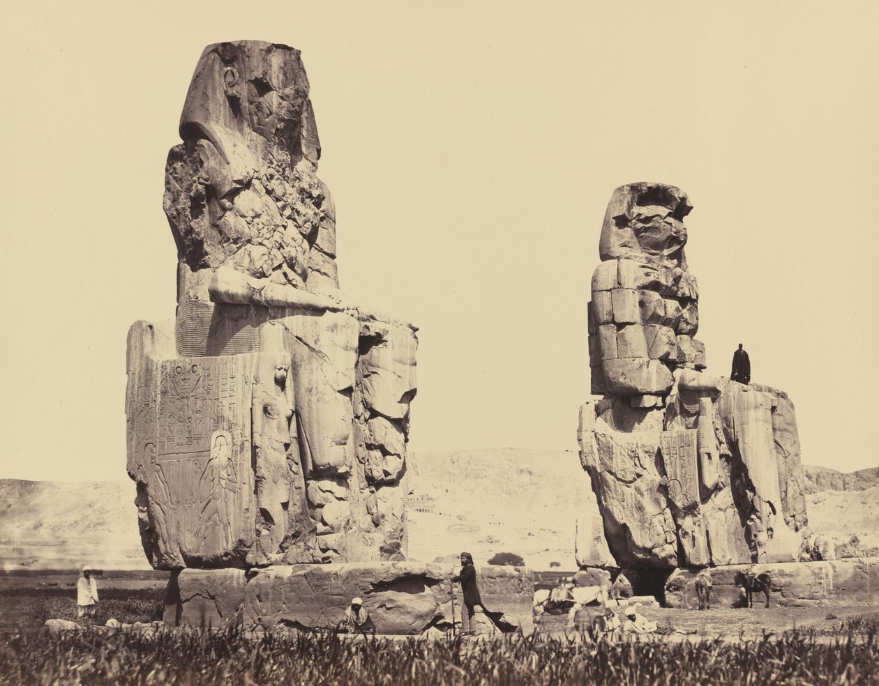 Las estatuas de la Llanura, Tebas,1858 (foto) de Francis Frith