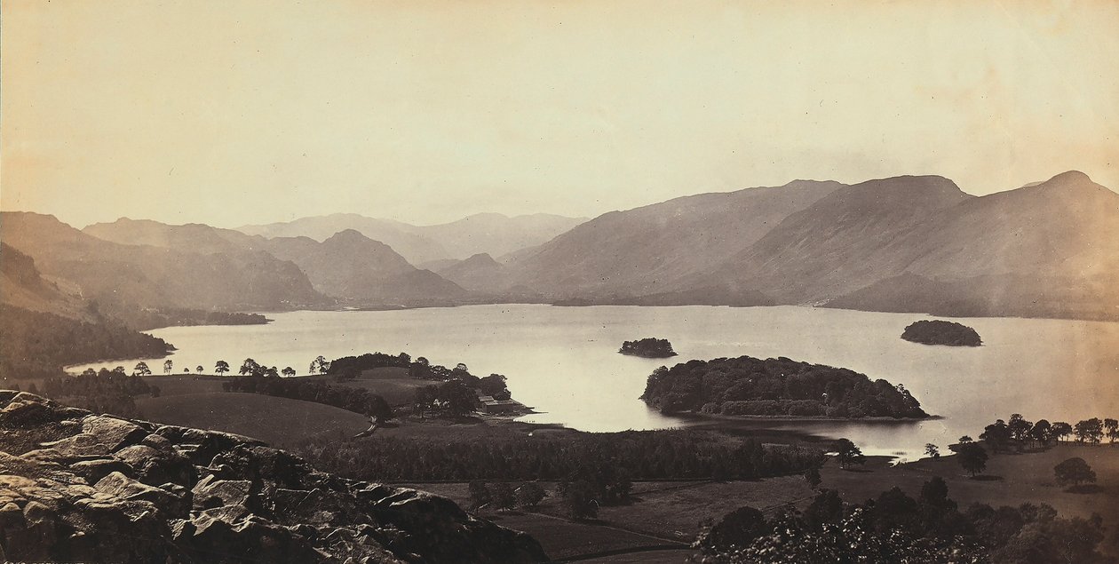 El lago cerca de Derwentwater en Gran Bretaña de Francis Frith