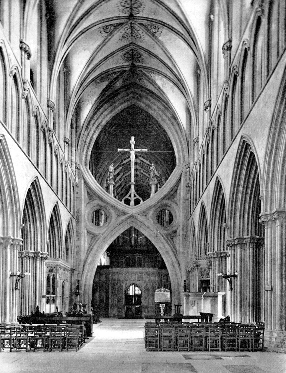 La Nave, Catedral de Wells, Somerset, Inglaterra, 1924-1926 de Frith and Co