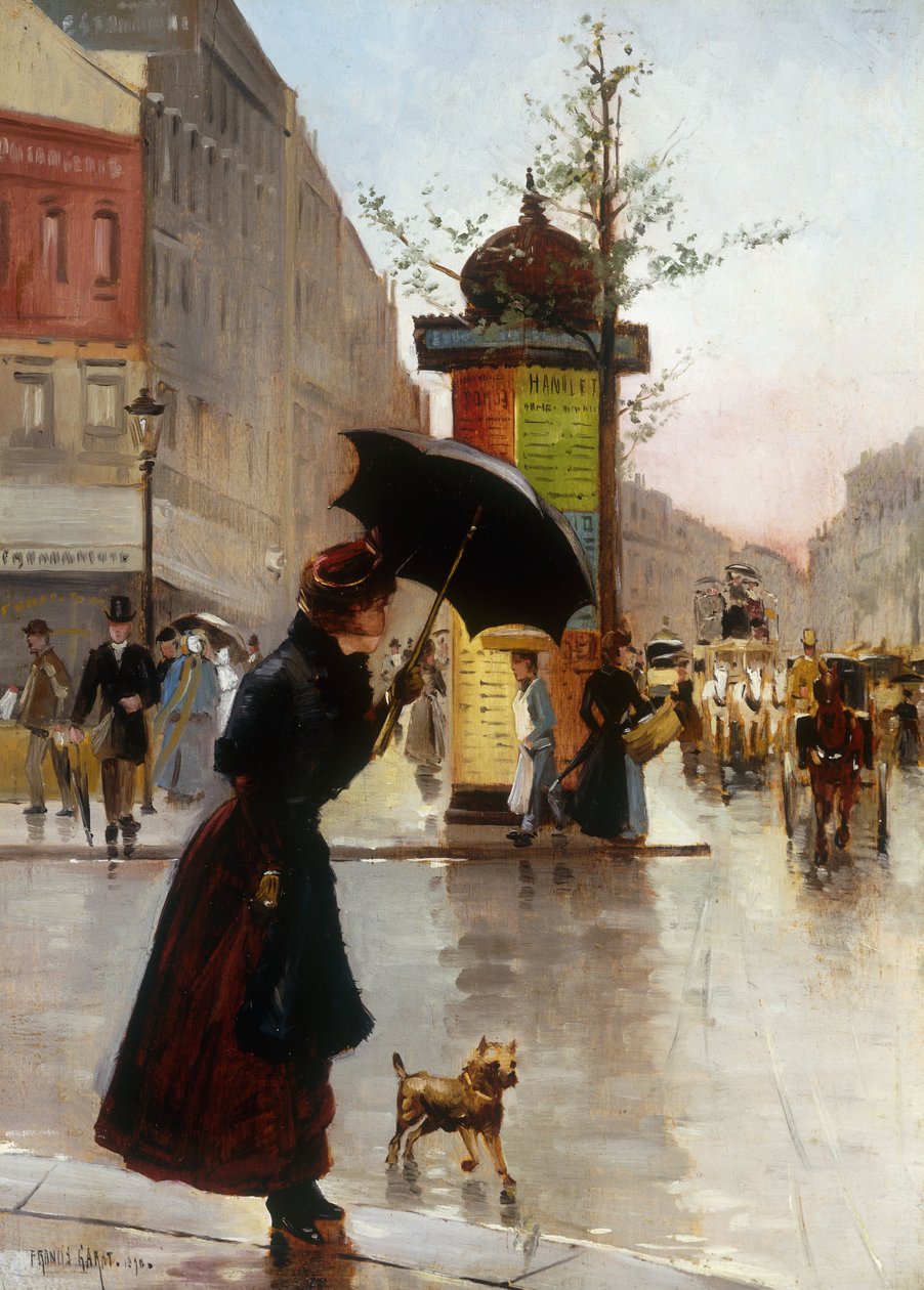 Escena de calle en París, 1890 de Francis Garat
