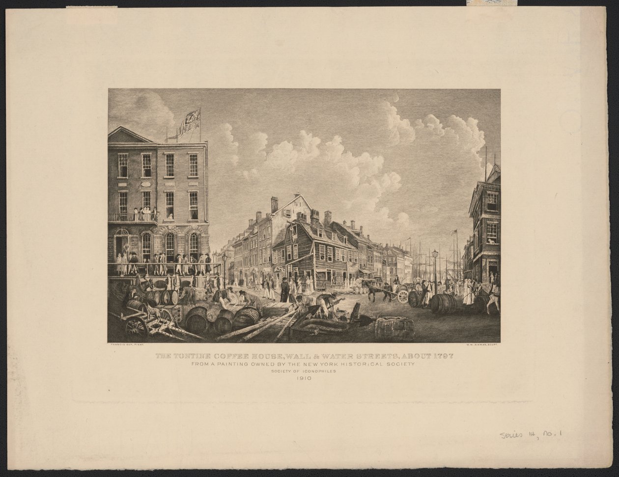 Tontine Coffee House en Wall Street, Nueva York de Francis Guy