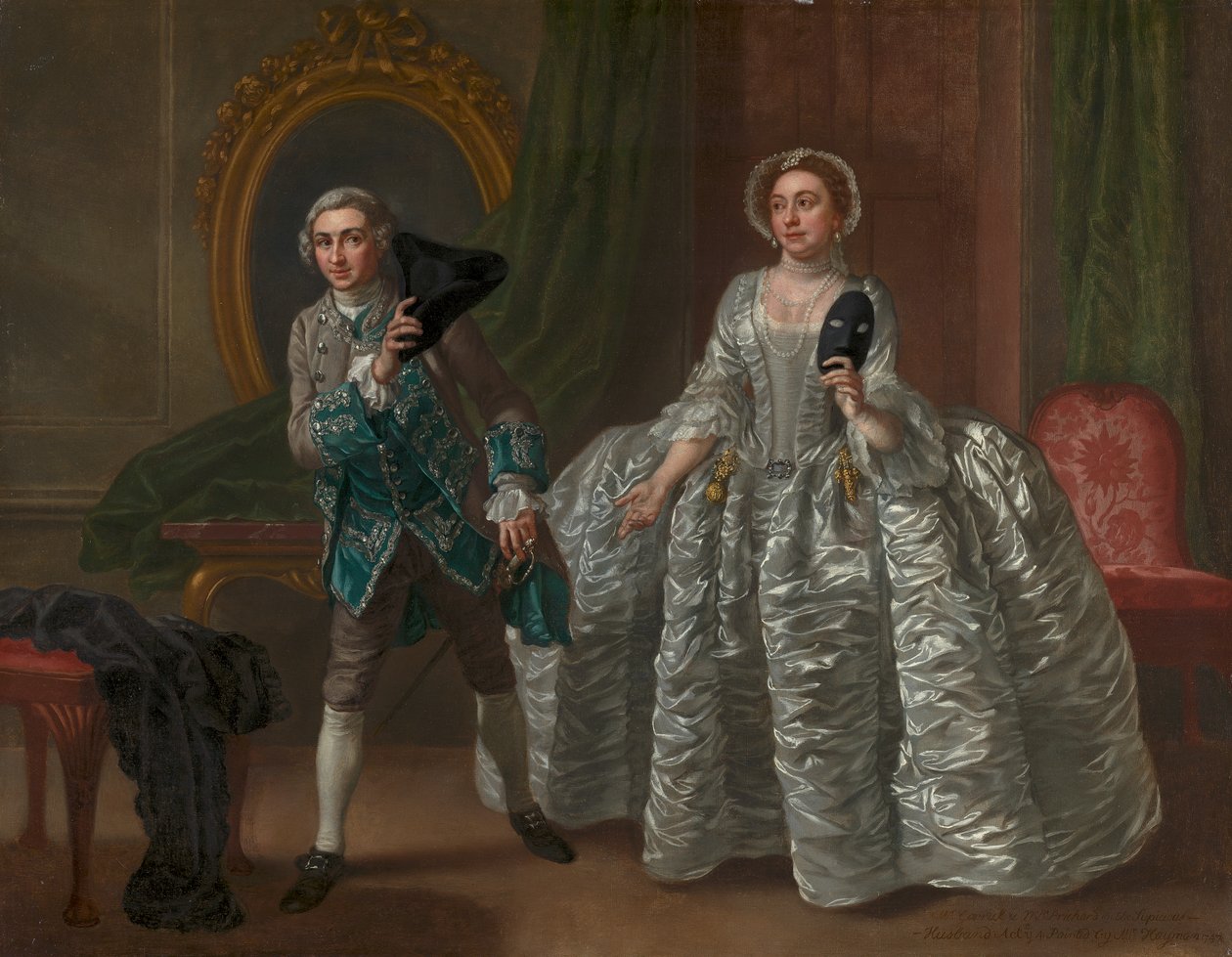 David Garrick y la Sra. Pritchard en "El marido sospechoso" de Benjamin Hoadley de Francis Hayman