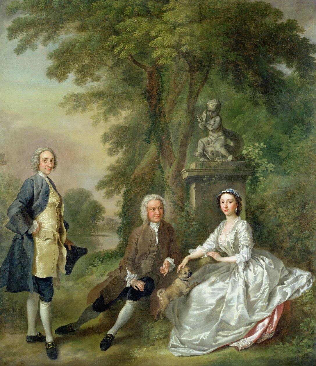 Jonathan Tyers (d.1767) y su hija, Elizabeth, y su esposo, John Wood, c.1750-52 de Francis Hayman