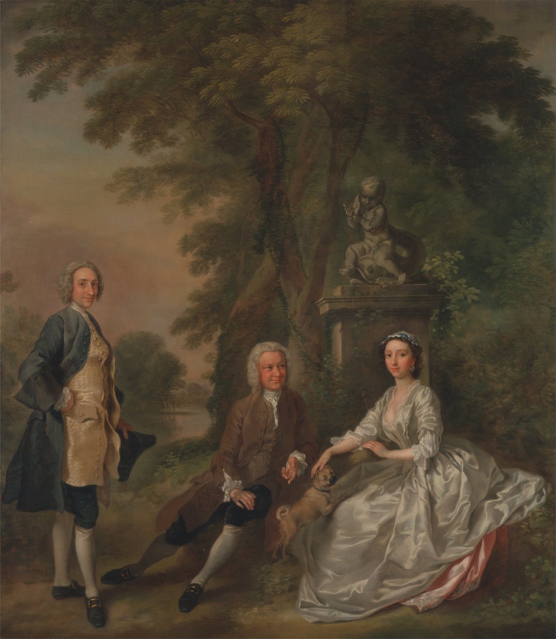 Jonathan Tyers, con su hija Elizabeth, y su marido John Wood de Francis Hayman