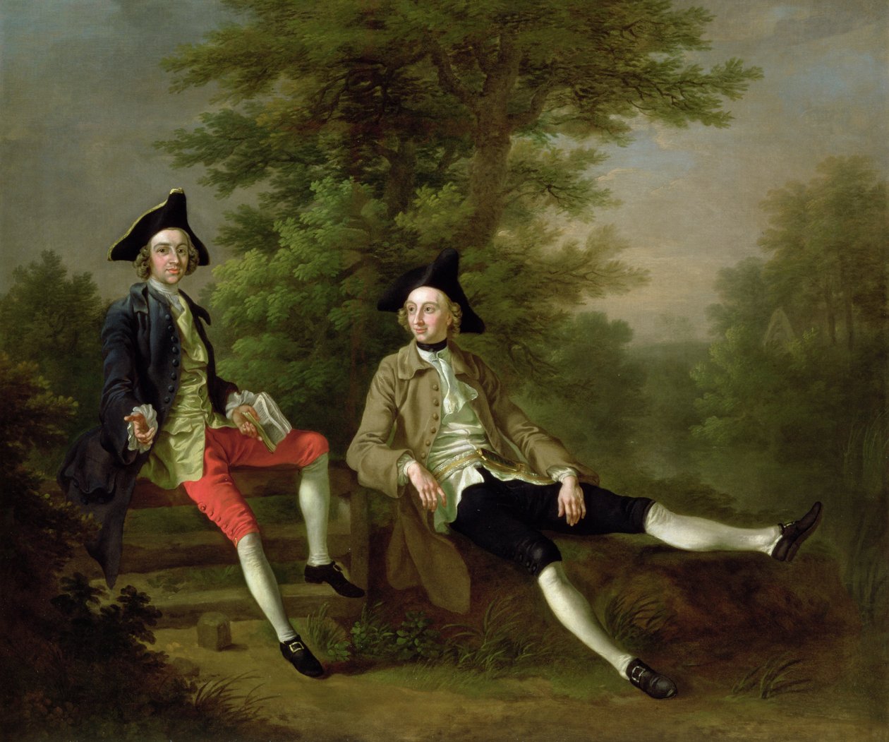 Retrato de David Garrick (1717-79) (izquierda) y William Windham de Felbrigg (1717-61) (derecha) c.1745 de Francis Hayman