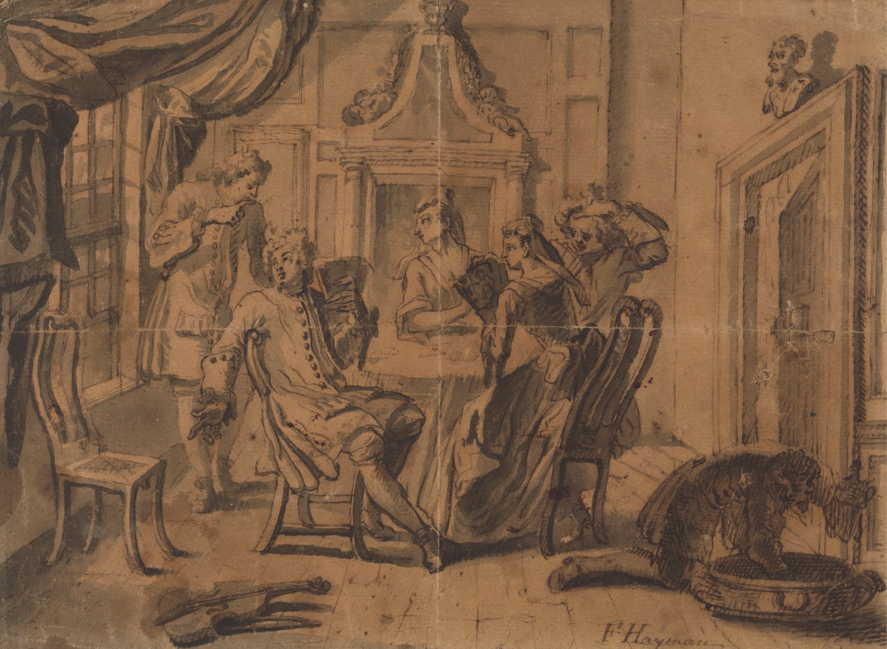 La fiesta de las cartas de Francis Hayman