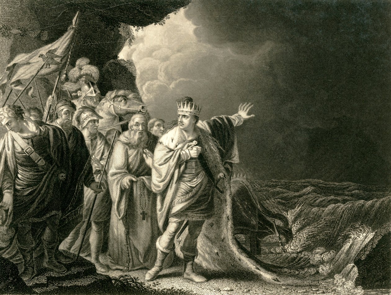 Canuto reprendiendo a sus Cortesanos, c. 1840 de Francis Holl