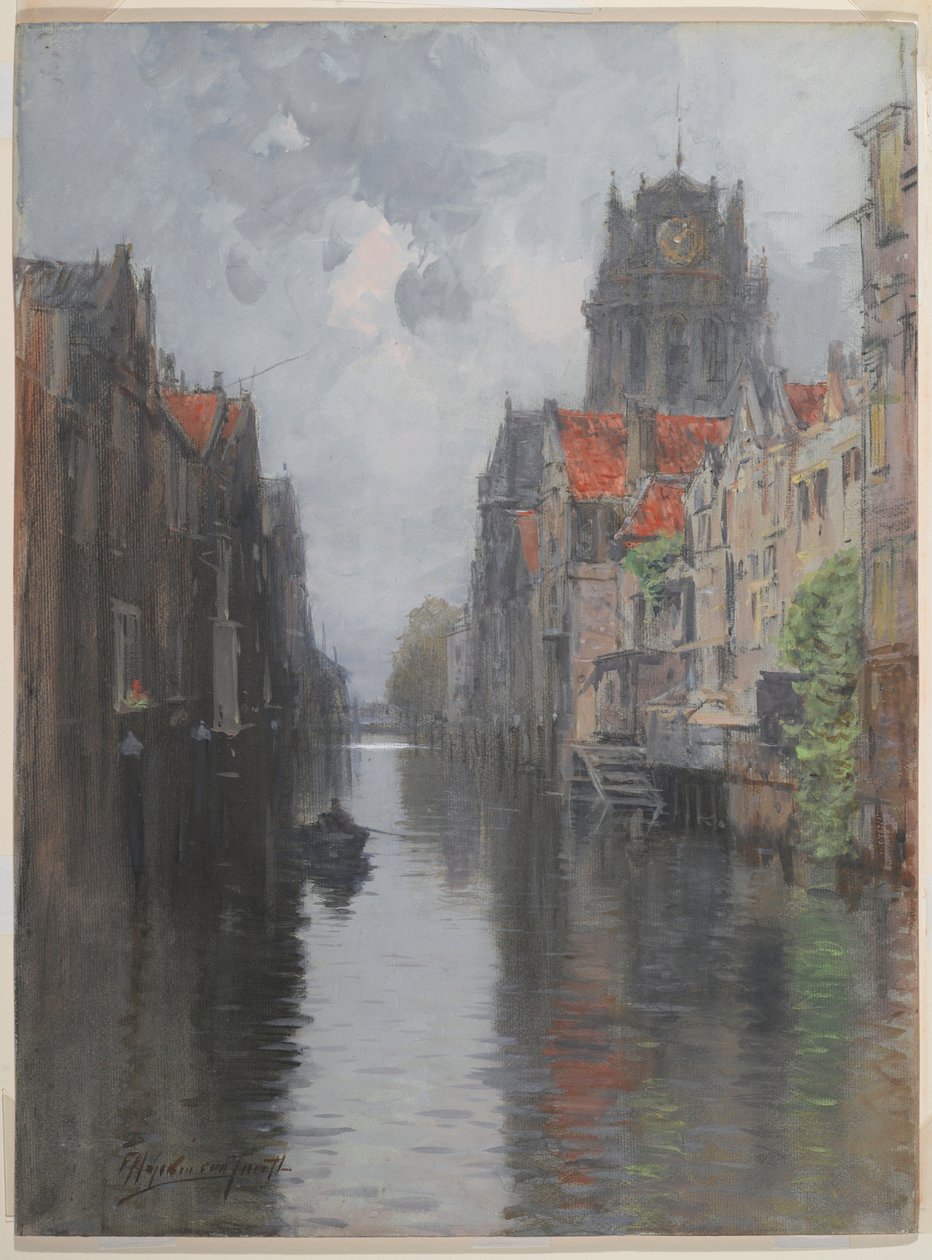 Detrás de la Groote Kirk, Dordrecht, c.1880s de Francis Hopkinson Smith