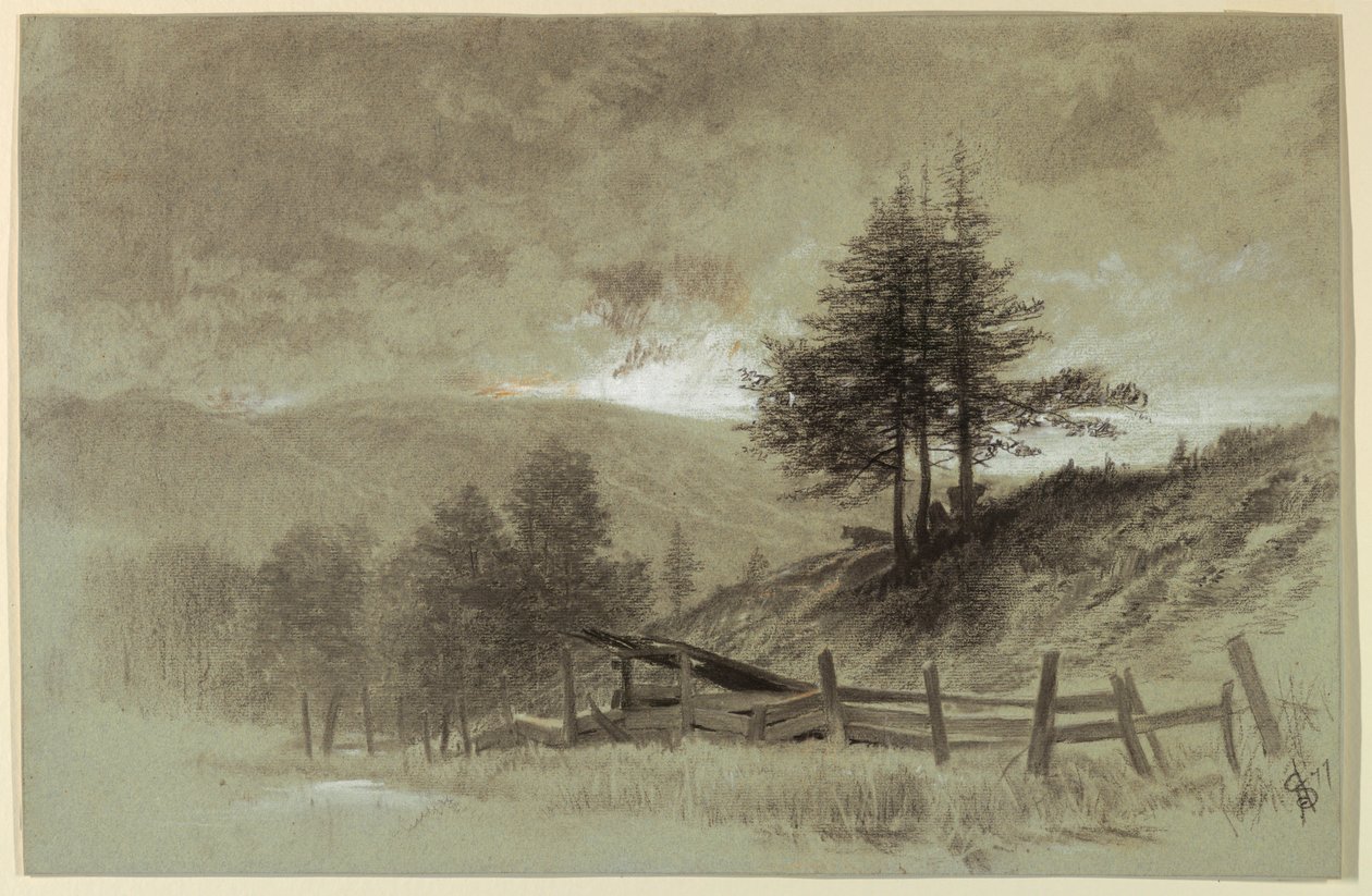 Campo con Cerca de Rieles de Francis Hopkinson Smith