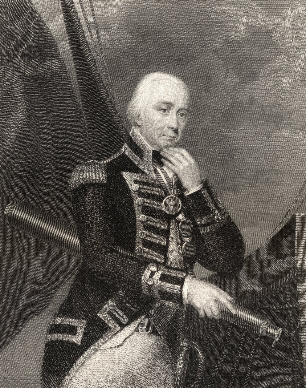 Almirante Lord Cuthbert Collingwood, grabado por W. Finden, de 