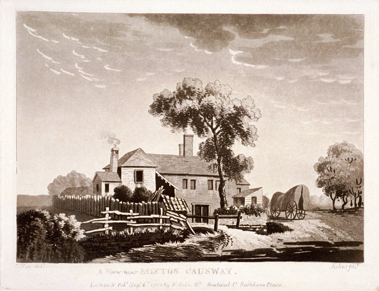 Vista cerca de Brixton Causeway, Lambeth, Londres, 1785 de Francis Jukes