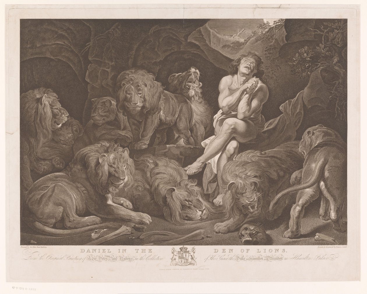 Daniel en el foso de los leones
Daniel en el foso de los leones (título en el objeto) de Francis Lamb