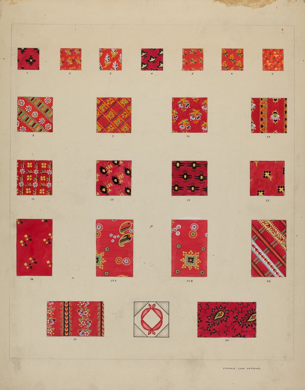 Parches acolchados impresos de Francis Law Durand