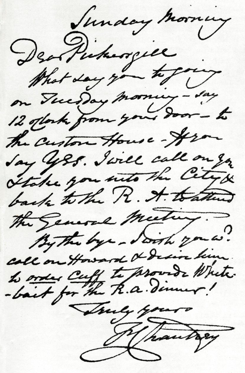 Una carta de Francis Leggatt Chantrey, 1839 1904 de Francis Legatt Chantrey