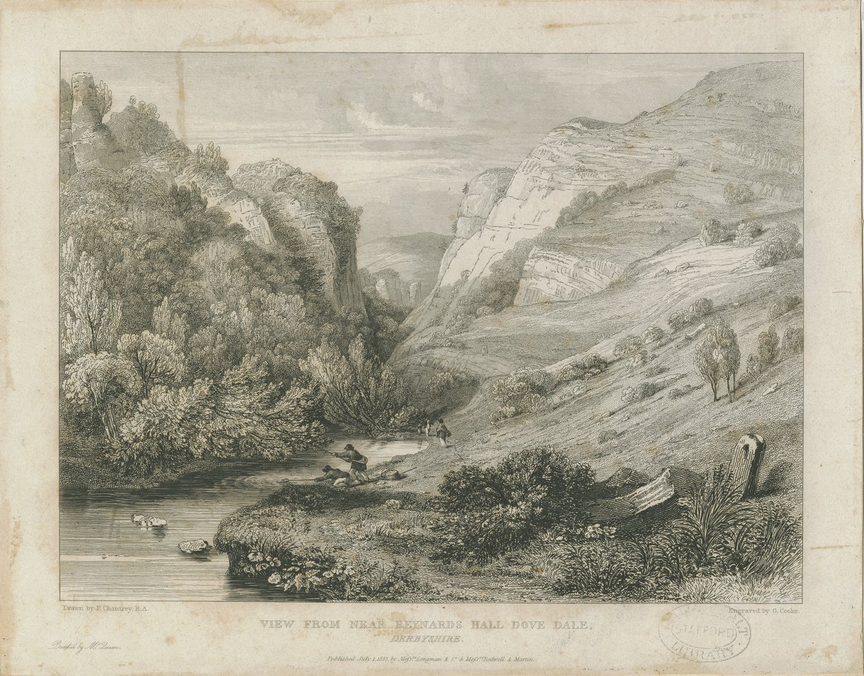 Dovedale - paisaje (grabado) de Francis Legatt Chantrey