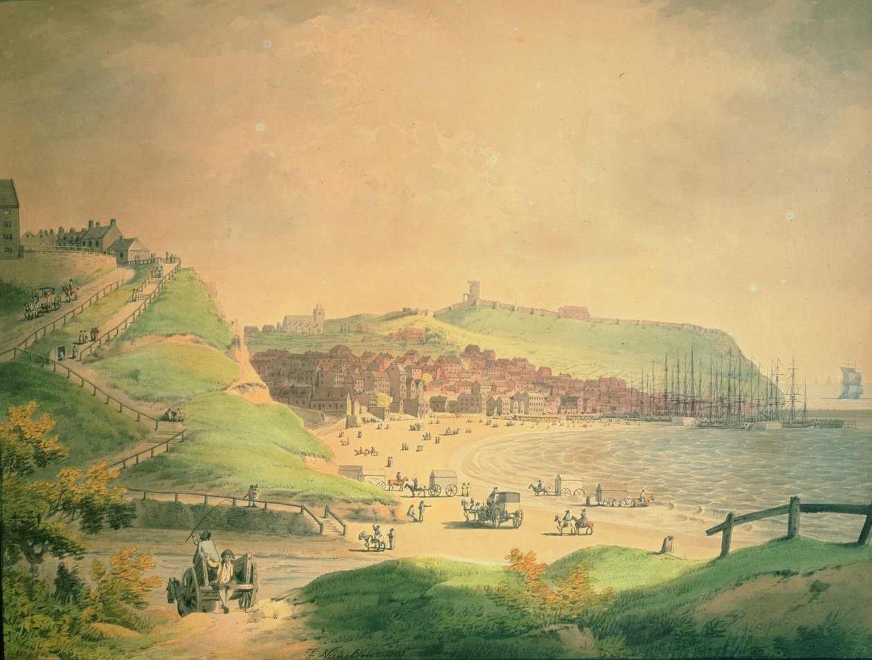 La Bahía Sur de Scarborough, 1790 de Francis Nicholson