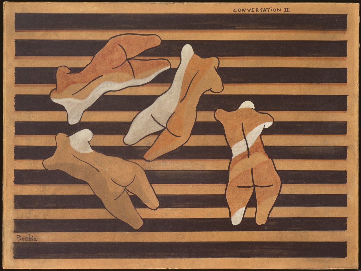 Conversación II, c.1922 (acuarela sobre cartón) de Francis Picabia