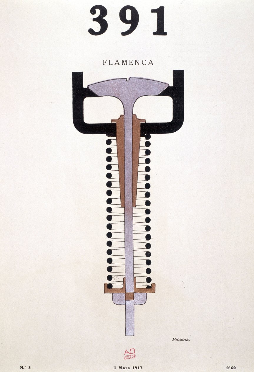 Portada de "391" de Picabia (1879-1953), n° 3 de 01/03/1917 (litografía) de Francis Picabia