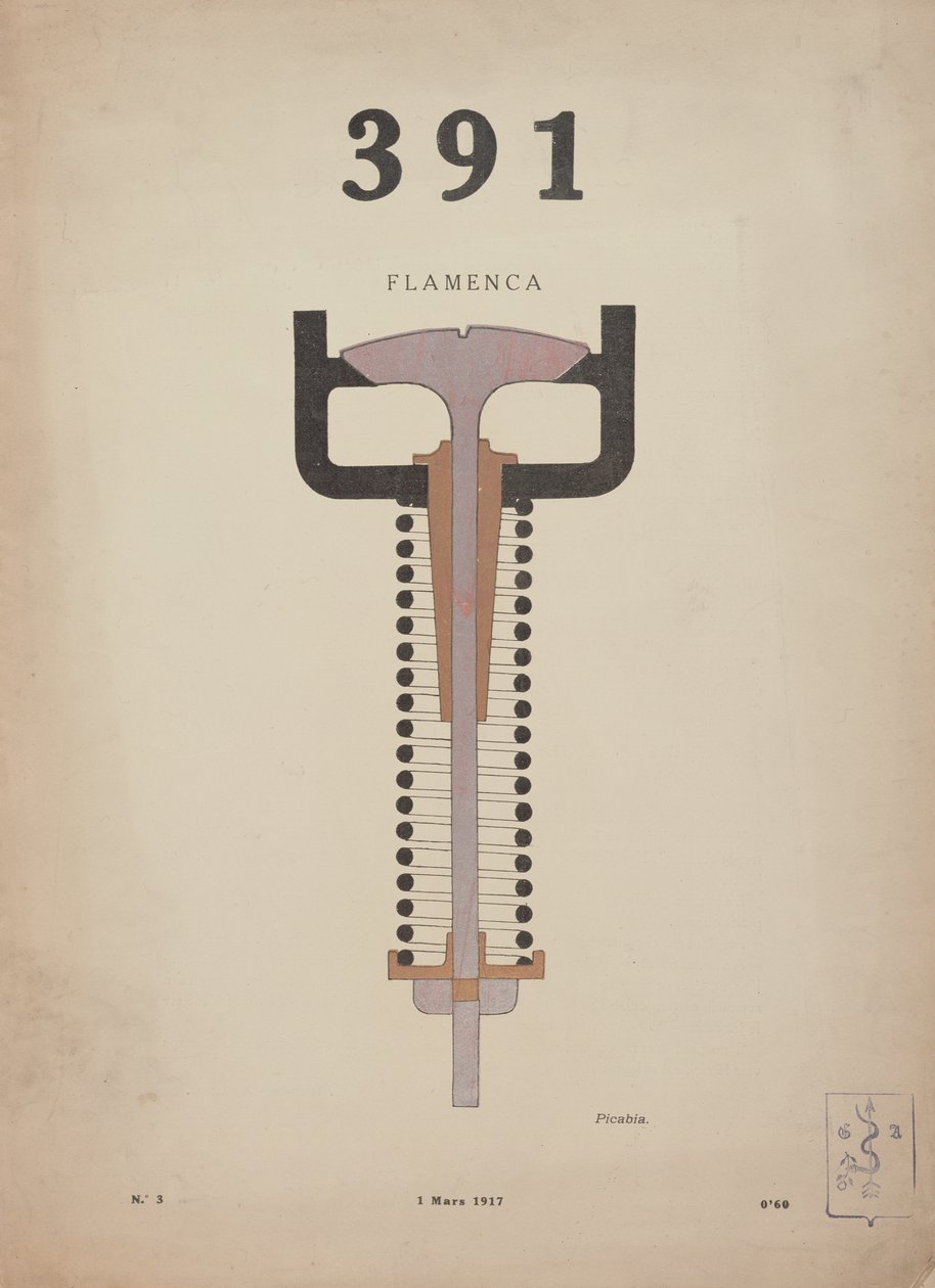 Flamenca", dibujo de portada para la revista dadaísta "La Revue", número 391, nº 3. de Francis Picabia