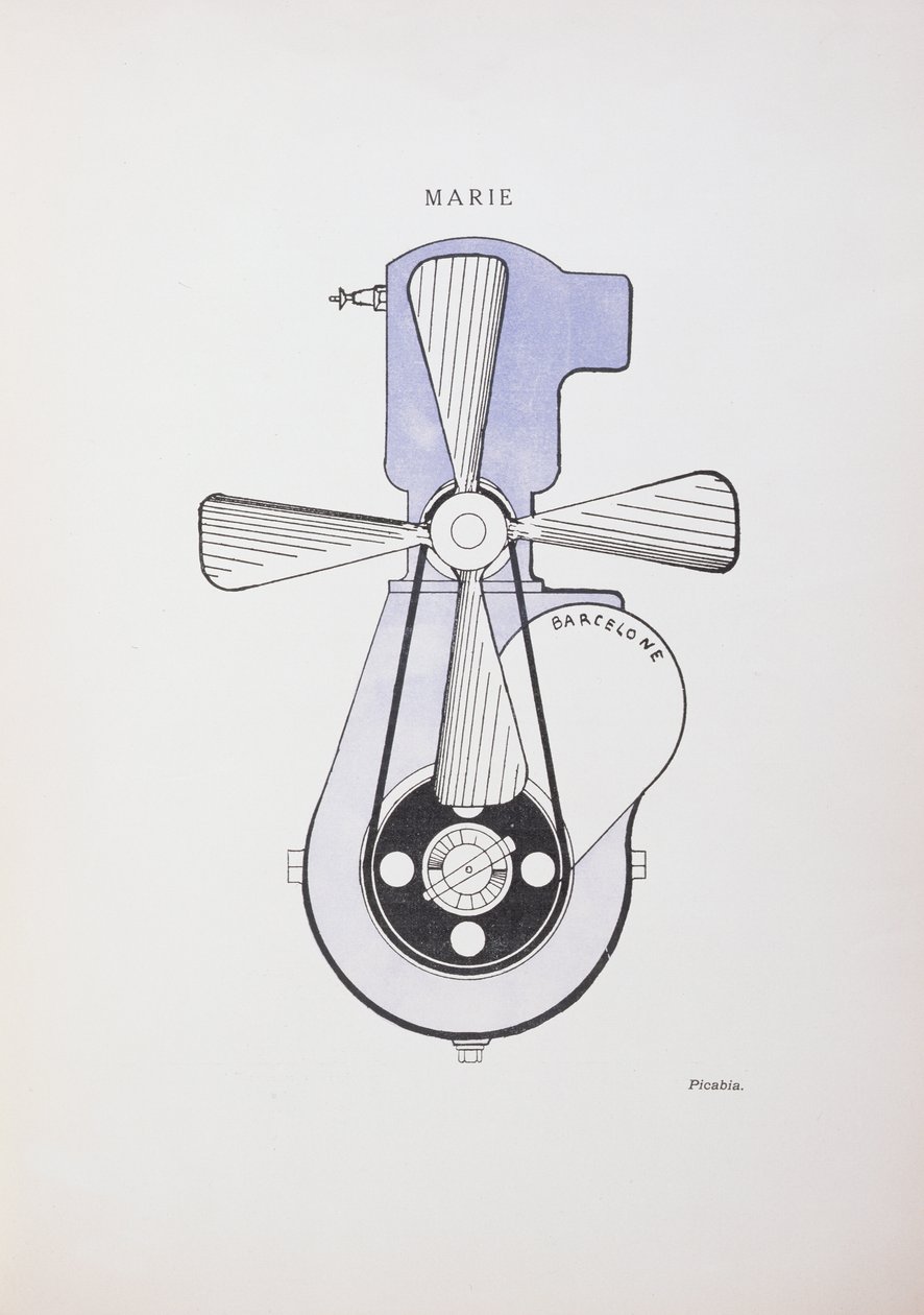 Marie", dibujo para la revista dadaísta "La Revue", número 391, nº 3. de Francis Picabia
