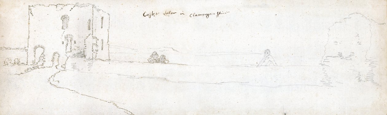 Cardiff en 1678 (acuarela y tinta marrón sobre papel) de Francis Place