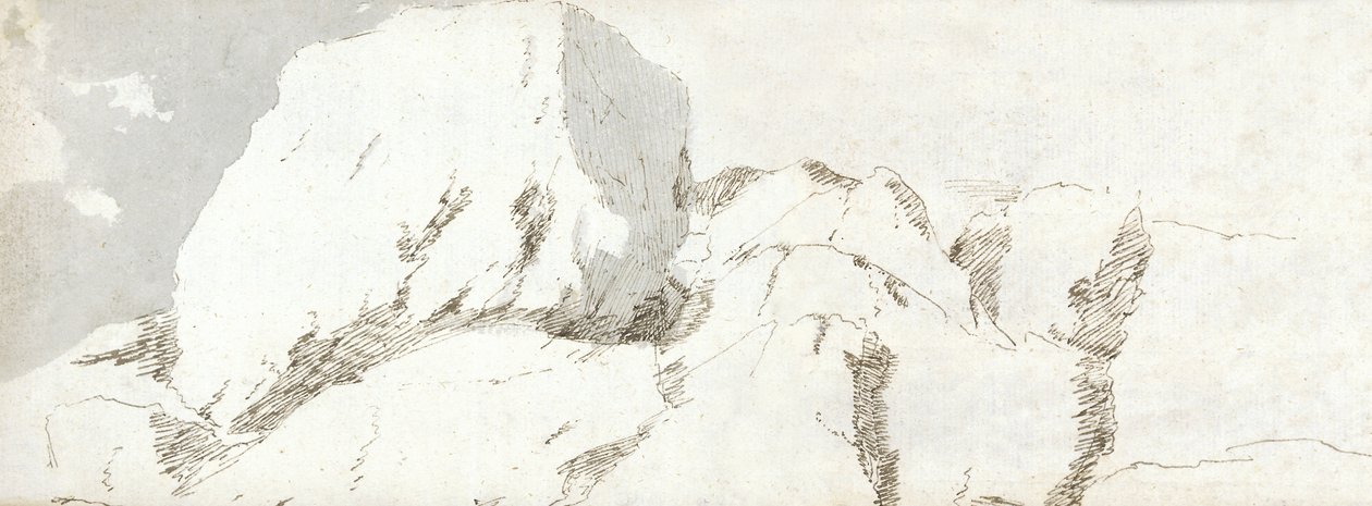 Parte de Pembrokeshire, c.1678 (acuarela y tinta marrón sobre papel) de Francis Place